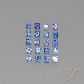 Gemas de zafiro azul natural de 1,81 ct, cuadrado, VVS-VS