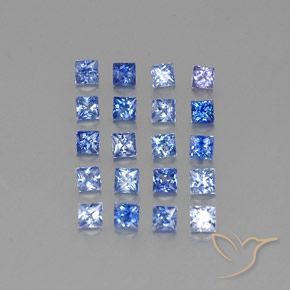 Gemas de zafiro azul natural de 1,81 ct, cuadrado, VVS-VS