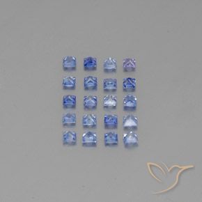 Gemas de zafiro azul natural de 1,81 ct, cuadrado, VVS-VS