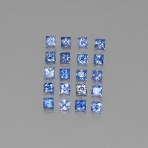 Gemas de zafiro azul natural de 1,51 ct, cuadrado, VVS-VS