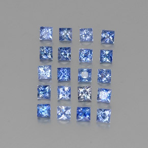Gemas de zafiro azul natural de 1,51 ct, cuadrado, VVS-VS