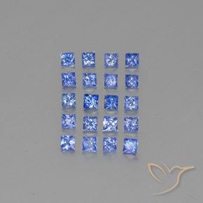 Gemas de zafiro azul natural de 2,05 ct, cuadrado, VVS-VS