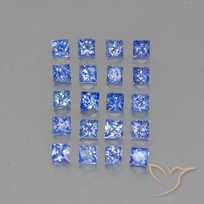 Gemas de zafiro azul natural de 2,05 ct, cuadrado, VVS-VS