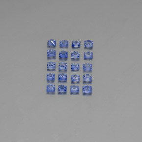 Gemas de zafiro azul natural de  ct, cuadrado, VVS-VS