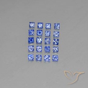 Gemas de zafiro azul natural de 1,80 ct, cuadrado, VVS-VS
