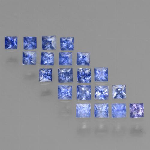 Gemas de zafiro azul natural de 1,21 ct, cuadrado, VVS-VS