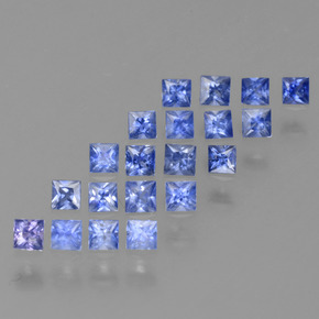 Gemas de zafiro azul natural de 1,21 ct, cuadrado, VVS-VS