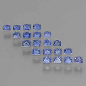 Gemas de zafiro azul natural de 1,21 ct, cuadrado, VVS-VS