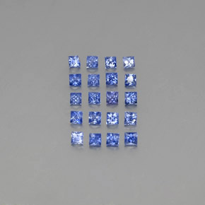 Gemas de zafiro azul natural de  ct, cuadrado, VVS-VS