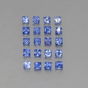 Gemas de zafiro azul natural de  ct, cuadrado, VVS-VS