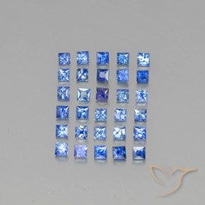 Gemas de zafiro azul natural de 1,83 ct, cuadrado, VVS-VS