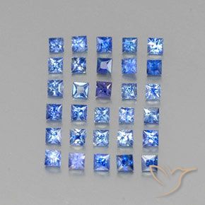 Gemas de zafiro azul natural de 1,83 ct, cuadrado, VVS-VS