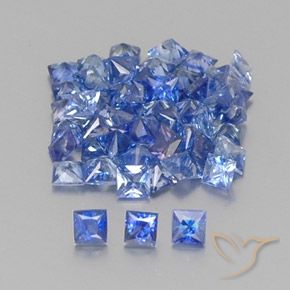 Gemas de zafiro azul natural de 2,86 ct, cuadrado, VVS-VS