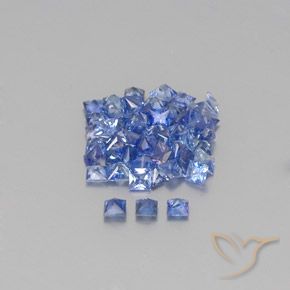 Gemas de zafiro azul natural de 2,86 ct, cuadrado, VVS-VS