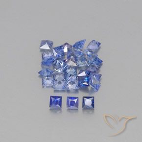 Gemas de zafiro azul natural de 2,37 ct, cuadrado, VVS-VS