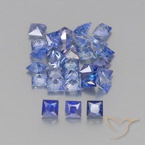 Gemas de zafiro azul natural de 2,37 ct, cuadrado, VVS-VS