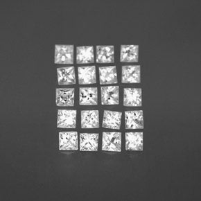 Gemas de zafiro blanco natural de 1,56 ct, cuadrado, VVS-VS