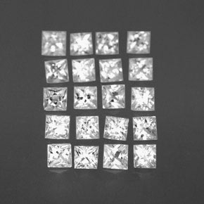 Gemas de zafiro blanco natural de 1,56 ct, cuadrado, VVS-VS