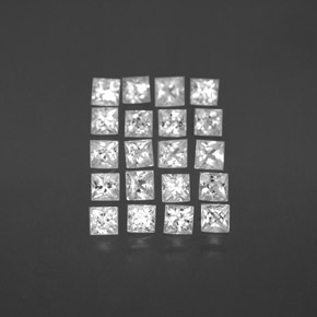 Gemas de zafiro blanco natural de  ct, cuadrado, VVS-VS
