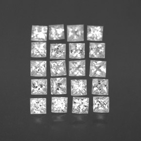 Gemas de zafiro blanco natural de  ct, cuadrado, VVS-VS