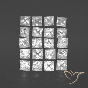 Gemas de Zafiro Blanco natural de 1.46 ct, Cuadrado, VVS-VS