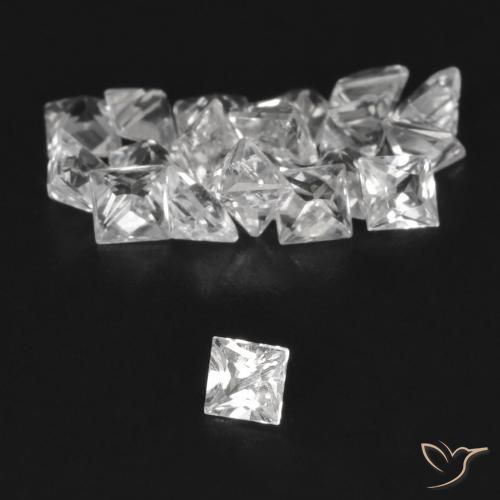 Gemas de Zafiro Blanco natural de 1.68 ct, Cuadrado, VVS-VS