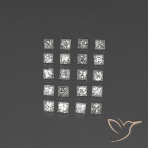 Gemas de zafiro blanco natural de 1,66 ct, cuadrado, VVS-VS