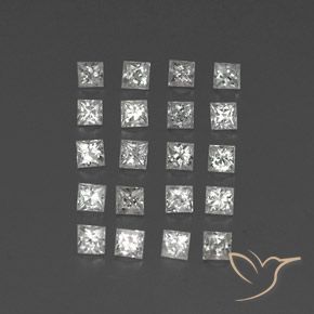 Gemas de zafiro blanco natural de 1,66 ct, cuadrado, VVS-VS