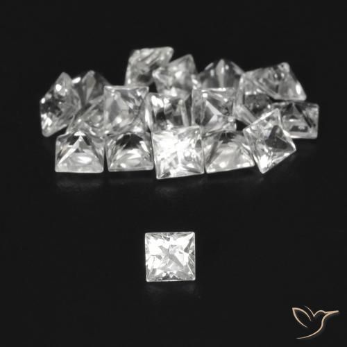 1.78ctw Natural Blanco Zafiro, Cuadrado, VVS-VS