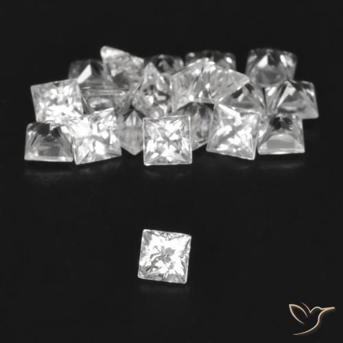 1.95ctw Natural Blanco claro Zafiro, Cuadrado, VVS-VS