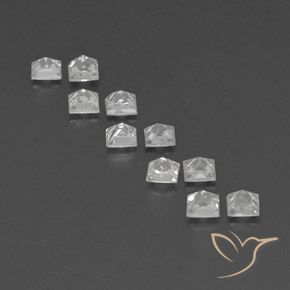 Gemas de Zafiro Blanco natural de 1.39 ct, Cuadrado, VVS-VS