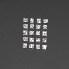 Gemas de zafiro blanco natural de 1,60 ct, cuadrado, VVS-VS