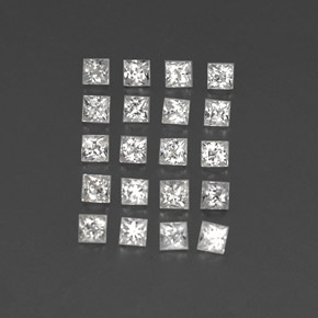 Gemas de zafiro blanco natural de 1,60 ct, cuadrado, VVS-VS