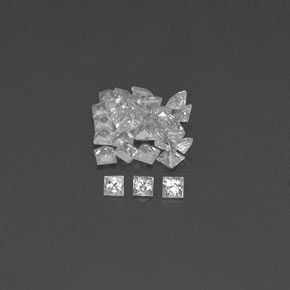 Gemas de zafiro blanco natural de  ct, cuadrado, VVS-VS