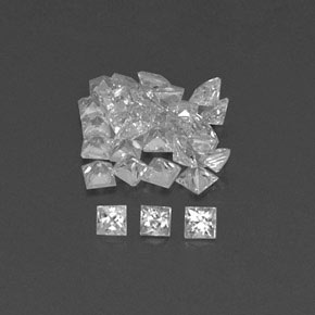 Gemas de zafiro blanco natural de  ct, cuadrado, VVS-VS