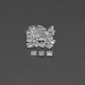 Gemas de zafiro blanco natural de  ct, cuadrado, VVS-VS