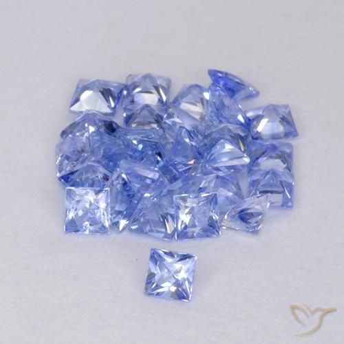Gemas de Zafiro Azul claro natural de 1.82 ct, Cuadrado, VVS-VS