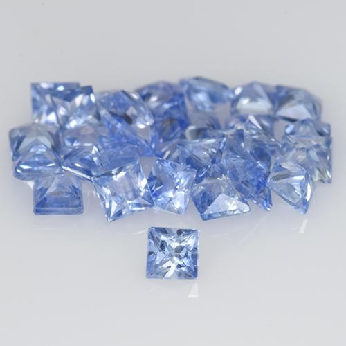 Gemas de zafiro azul natural de 1,38 ct, cuadrado, VVS-VS