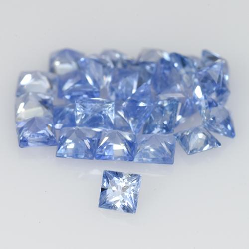 Gemas de zafiro azul natural de 1,38 ct, cuadrado, VVS-VS