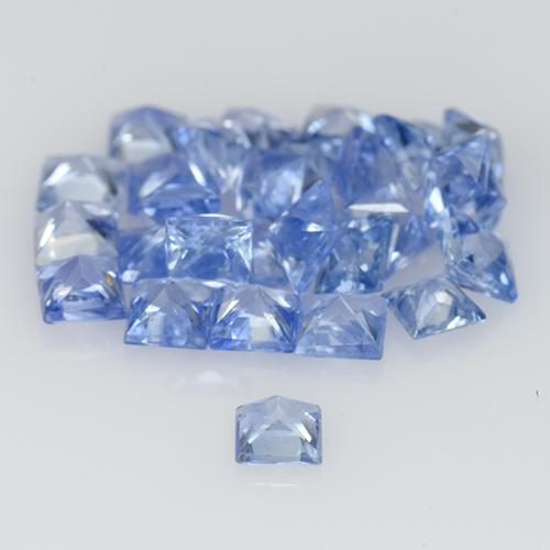 Gemas de zafiro azul natural de 1,38 ct, cuadrado, VVS-VS