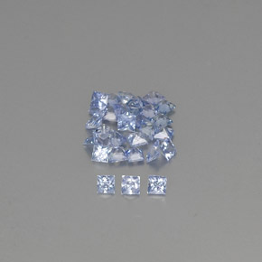 Gemas de zafiro azul natural de  ct, cuadrado, VVS-VS