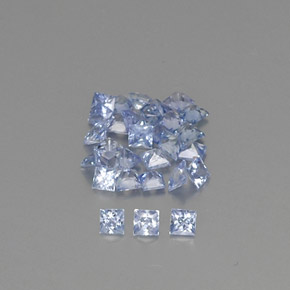 Gemas de zafiro azul natural de  ct, cuadrado, VVS-VS