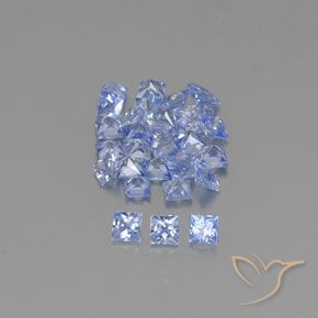 2.25ctw Natural Azul claro Zafiro, Cuadrado, VVS-VS