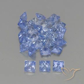 Gemas de zafiro azul natural de 2,59 ct, cuadrado, VVS-VS