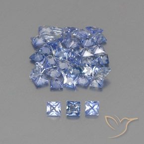 Gemas de Zafiro Azul pastel natural de 2.90 ct, Cuadrado, VVS-VS