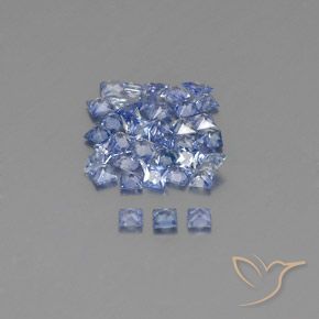 Gemas de Zafiro Azul pastel natural de 2.90 ct, Cuadrado, VVS-VS