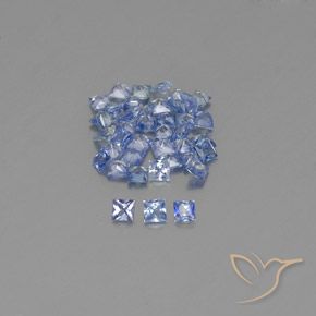 1.95ctw Natural Azul pastel Zafiro, Cuadrado, VVS-VS