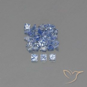 2.70ctw Natural Azul pastel Zafiro, Cuadrado, VVS-VS