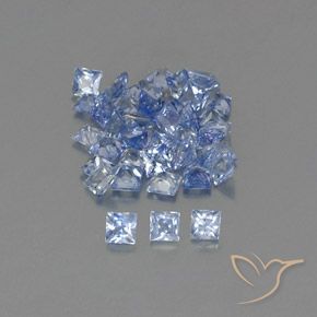 Gemas de Zafiro Azul pastel natural de 2.70 ct, Cuadrado, VVS-VS