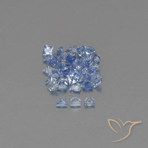 Gemas de Zafiro Azul pastel natural de 2.70 ct, Cuadrado, VVS-VS